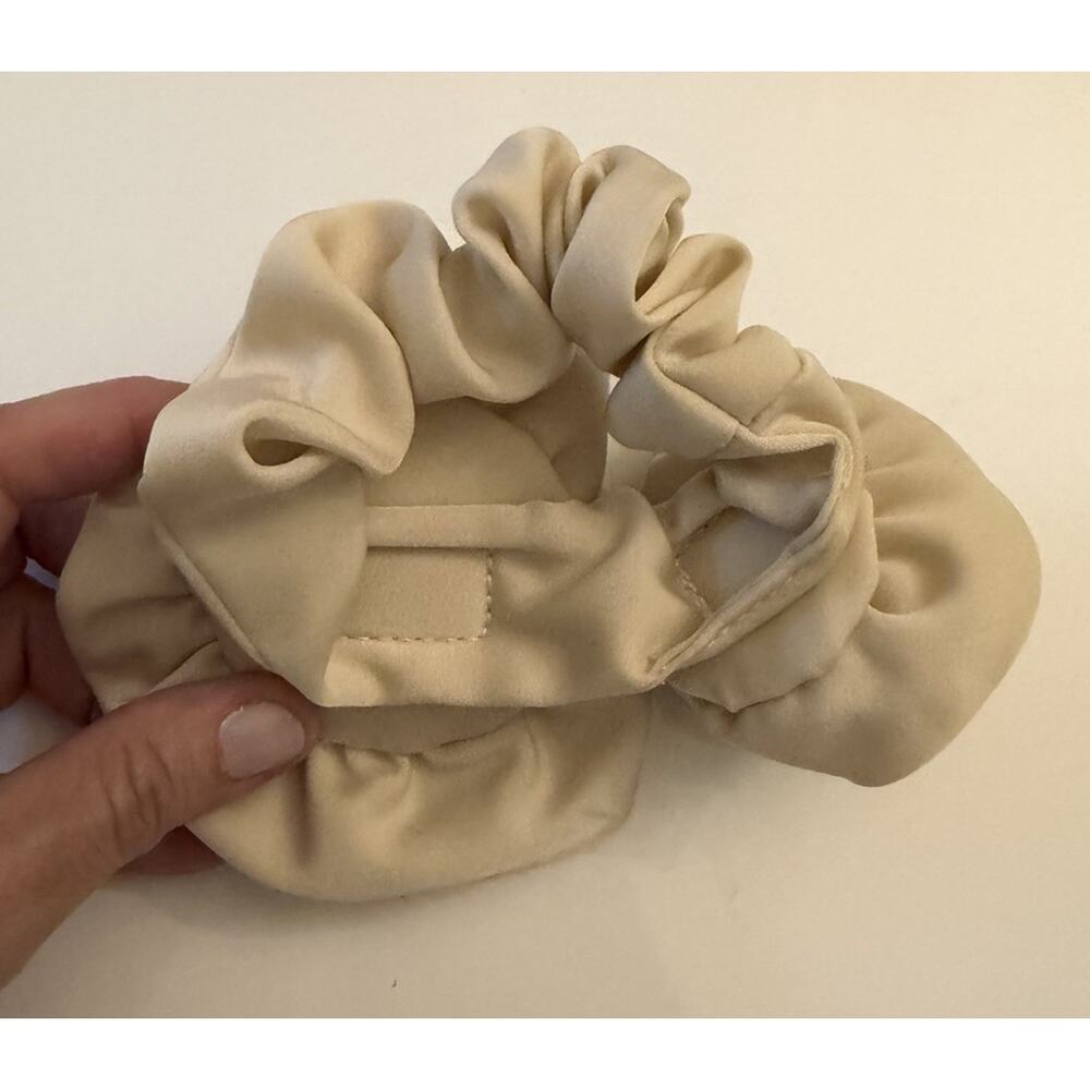 NWOT 3 Satin Schrunchies with Rosettes in Black, Cream & Pink by Zara & J Crew - Picture 6 of 7